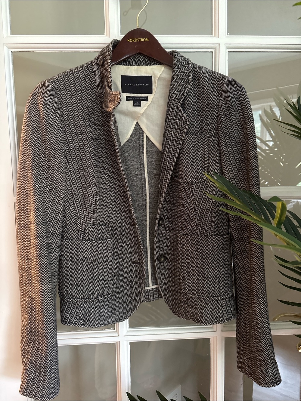 Banana Republic Women's Brown Herringbone Blazer